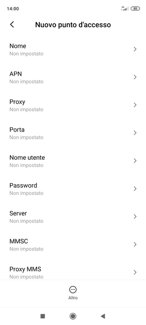 Inserisci informazioni MMS