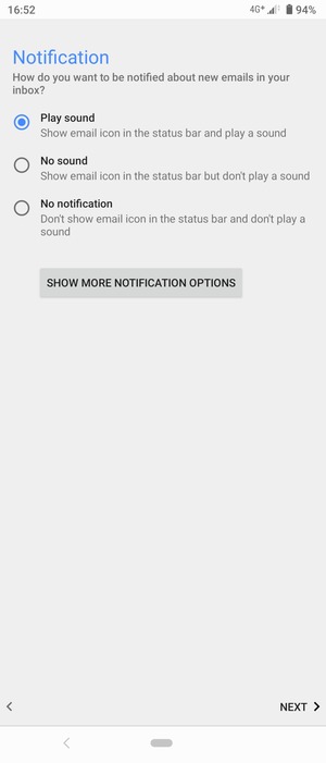 Select your preferred option and select NEXT