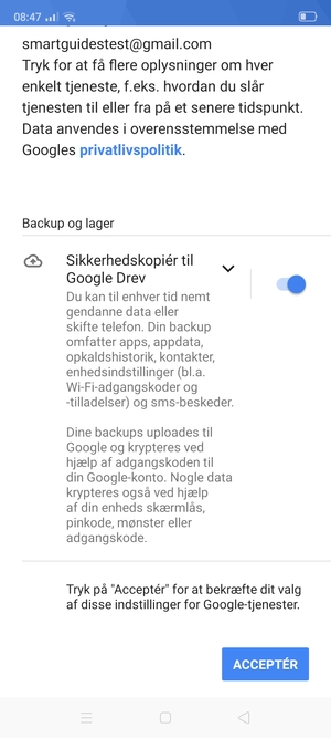 Vælg ACCEPTER