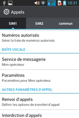Sélectionnez Paramètres