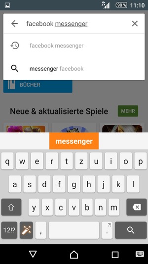 Geben Sie den Namen der App ein und wählen Sie Suchen