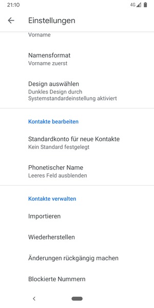 Scrollen Sie und wählen Sie Importieren