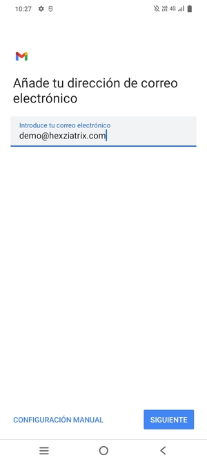 Introduzca su Dirección de correo electrónico y seleccione SIGUENTE