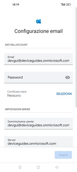 Inserisci la tua password
