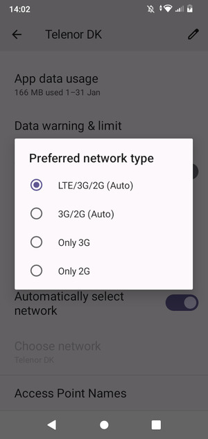 Select your preferred option