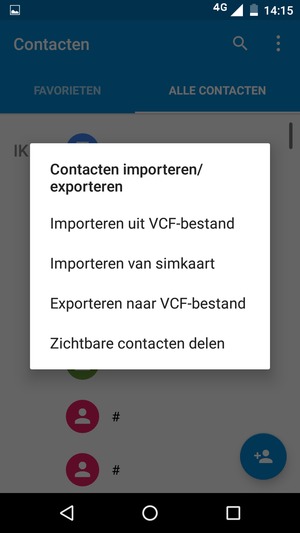 Selecteer Importeren van simkaart