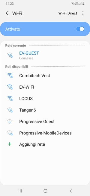 Ora sei connesso alla rete Wi-Fi