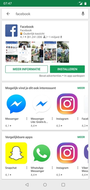 Selecteer de app