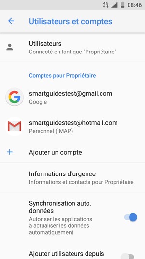 Sélectionnez votre compte Google