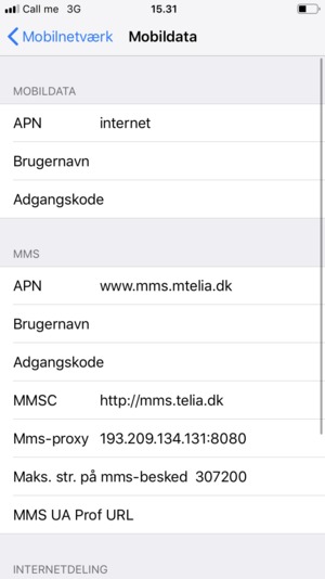 Indtast internet oplysninger