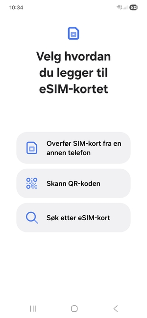 Velg Skann QR-koden