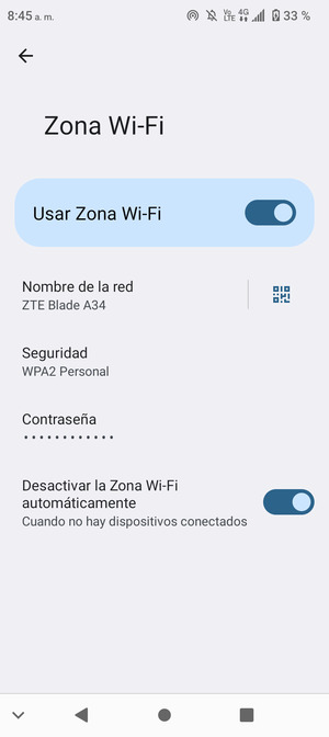 El teléfono ha sido configurado para su uso como módem