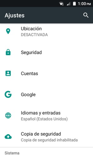 Vuelva al menú Ajustes y seleccione Cuentas