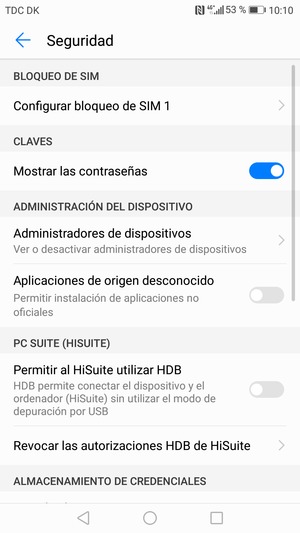 Seleccione Configurar bloqueo de SIM