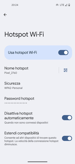 Il telefono è ora pronto per essere usato come modem