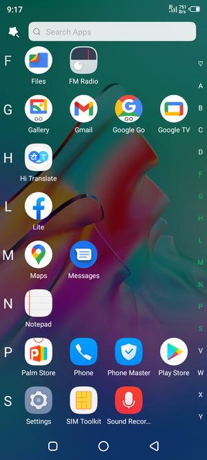 Scroll to and select Settings