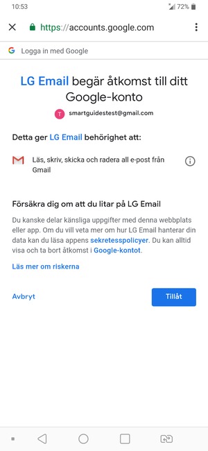 Välj Tillåt