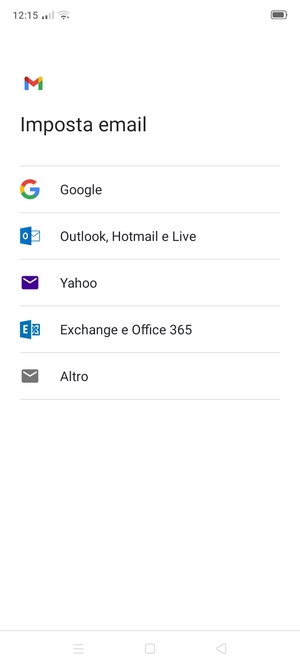 Seleziona Exchange e Office 365