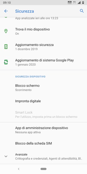 Scorri e seleziona Blocco della scheda SIM