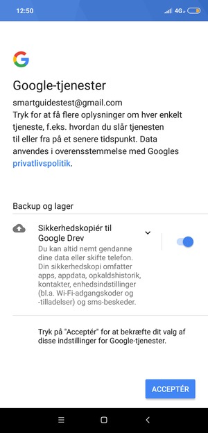 Vælg ACCEPTER