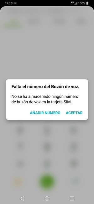 Si el correo de voz no está configurado, seleccione AÑADIR NÚMERO