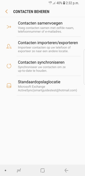 Selecteer Contacten importeren/exporteren