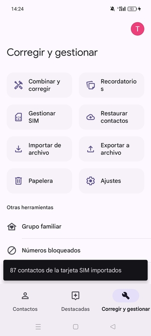 Sus contactos se guardarán en su cuenta de Google y se guardarán en su teléfono la próxima vez que Google sea sincronizado.