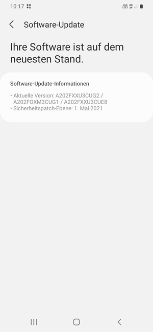 Falls Ihr Handy aktualisiert ist, wird Ihnen der folgende Bildschirm angezeigt