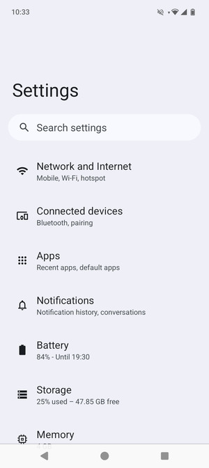 Select Network and Internet