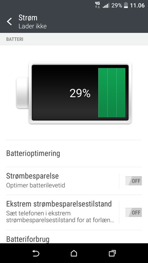 Slå Strømbesparelse til