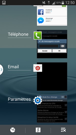 Sélectionnez l'icône Supprimer pour fermer toutes les applis en cours d'exécution