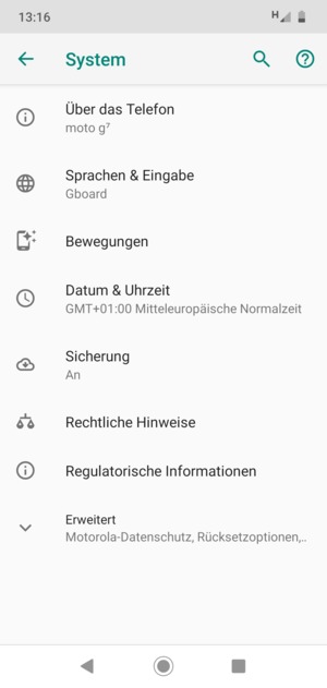 Wählen Sie Erweitert