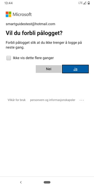 Velg ønsket alternativ