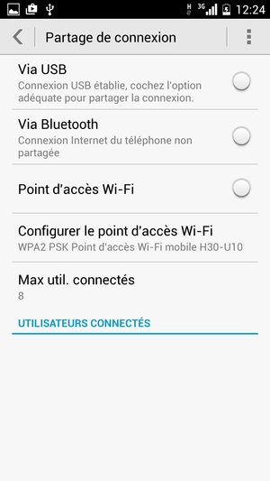 Sélectionnez Configurer le point d'accès Wi-Fi / Point d'accès Wi-Fi / Paramètres du point d'accès Wi-Fi