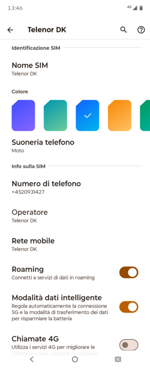 Attiva o disattiva Roaming