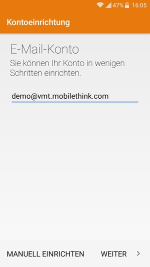 Geben Sie Ihre E-Mail-Adresse ein und wählen Sie WEITER