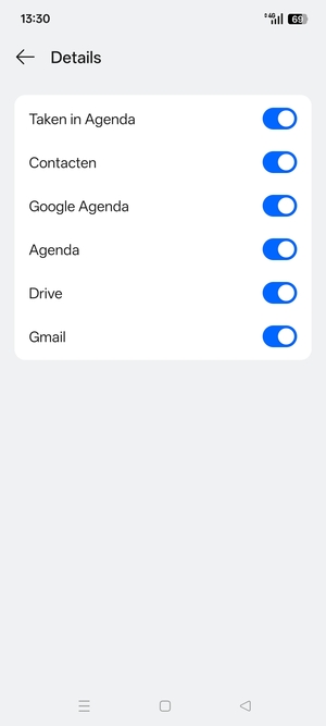 Zorg ervoor dat Contacten geselecteerd is
