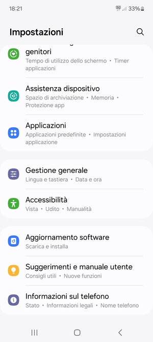 Scorri e seleziona Aggiornamenti software