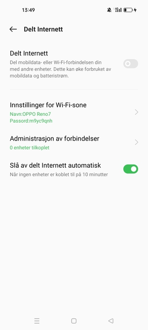 Slå på Delt Internett
