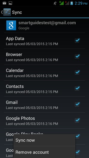 Select Sync now