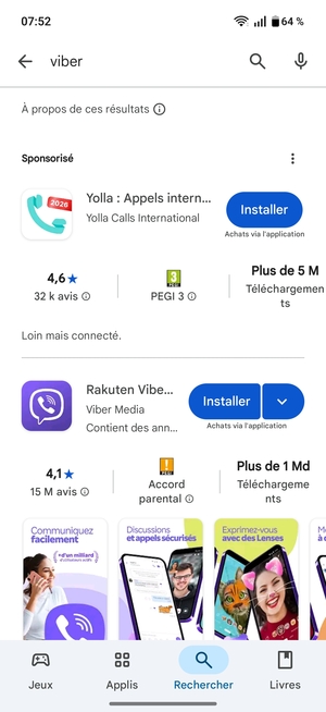 Sélectionnez l'appli