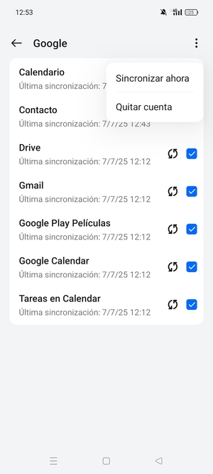 Seleccione Sincronizar ahora
