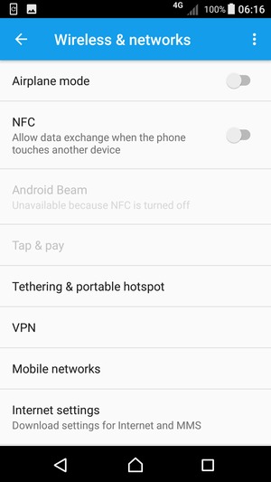 Select Internet settings