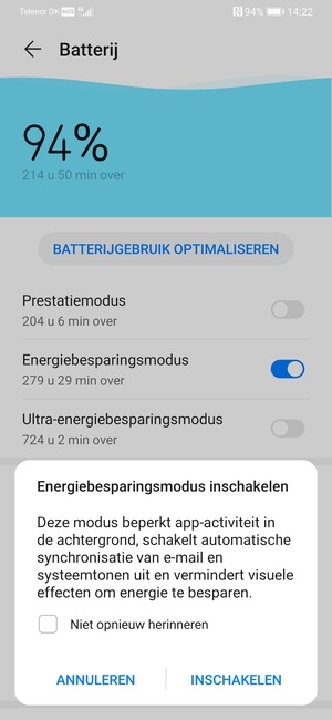 Selecteer INSCHAKELEN