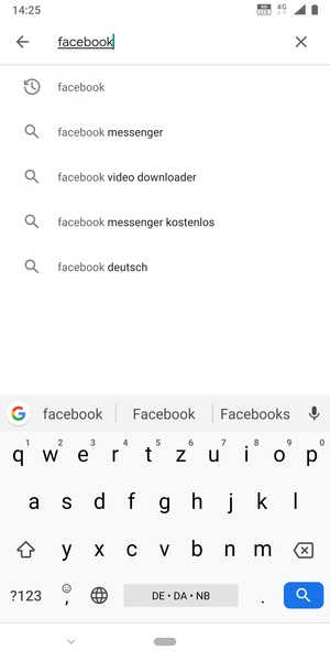 Geben Sie den Namen der App ein und wählen Sie Suchen