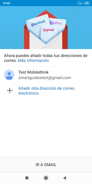 Seleccione IR A GMAIL