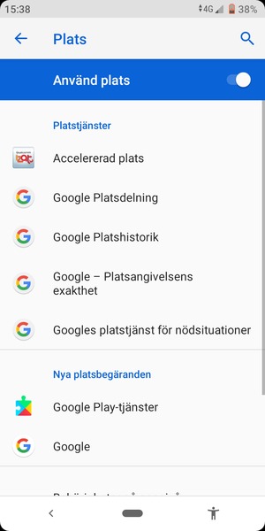 Stäng av Använd plats