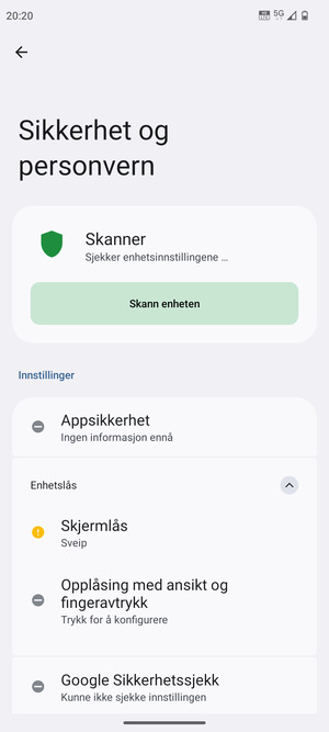 Velg Skjermlås