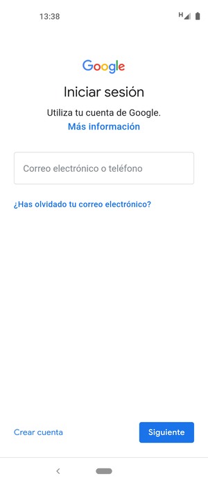 Introduzca su dirección de Gmail y seleccione Siguiente