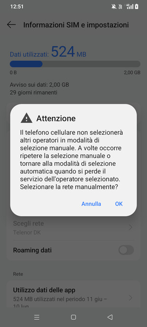 Seleziona OK